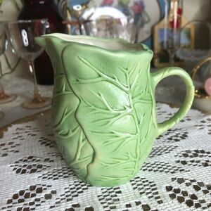 Green cabbage pitcher ceramic